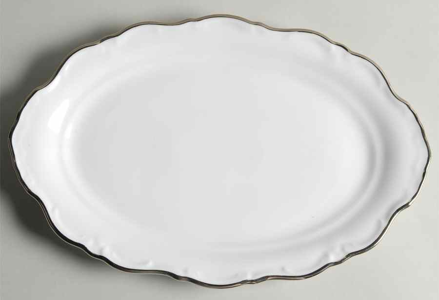 Elegance (Platinum) 12" Oval Serving Platter by Royal Castle-1