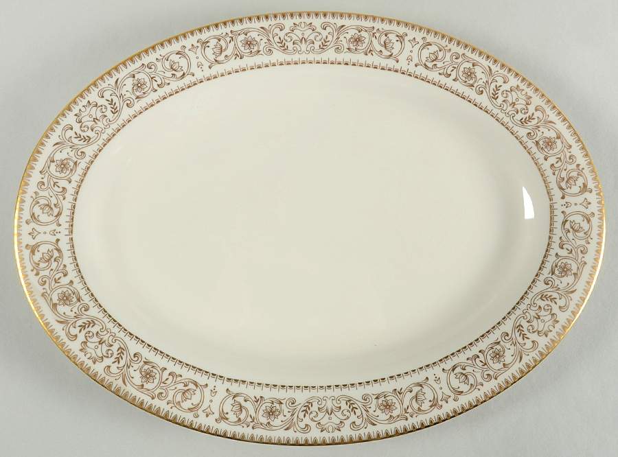 Gold Accent 14" Oval Serving Platter by Royal Castle-1