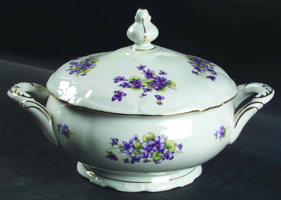 Violet of The Alps Round Covered Vegetable by Royal Castle-1