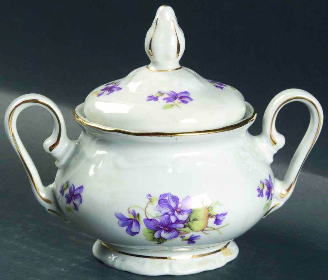 Violet of The Alps Mini Sugar Bowl & Lid by Royal Castle-1