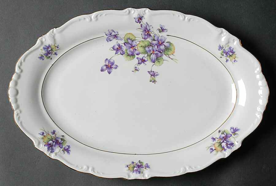 Violet of The Alps 13" Oval Serving Platter by Royal Castle-1