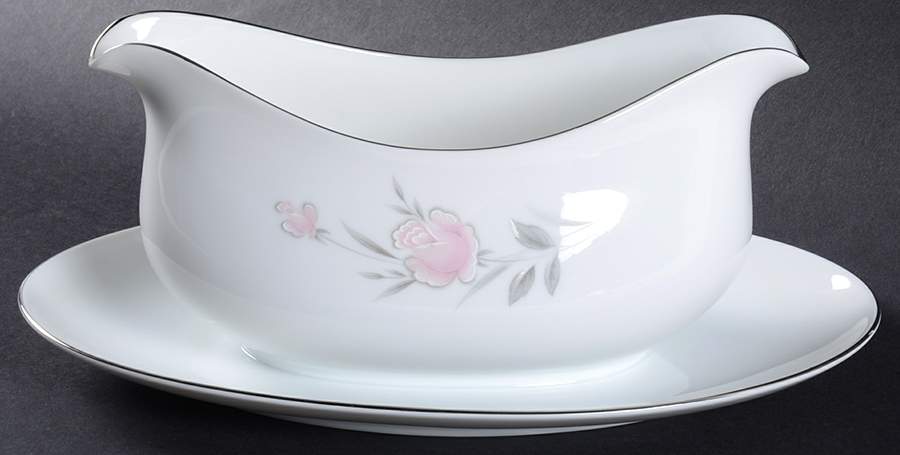 Belle Rose Gravy Boat with Attached Underplate by Royal Court-1