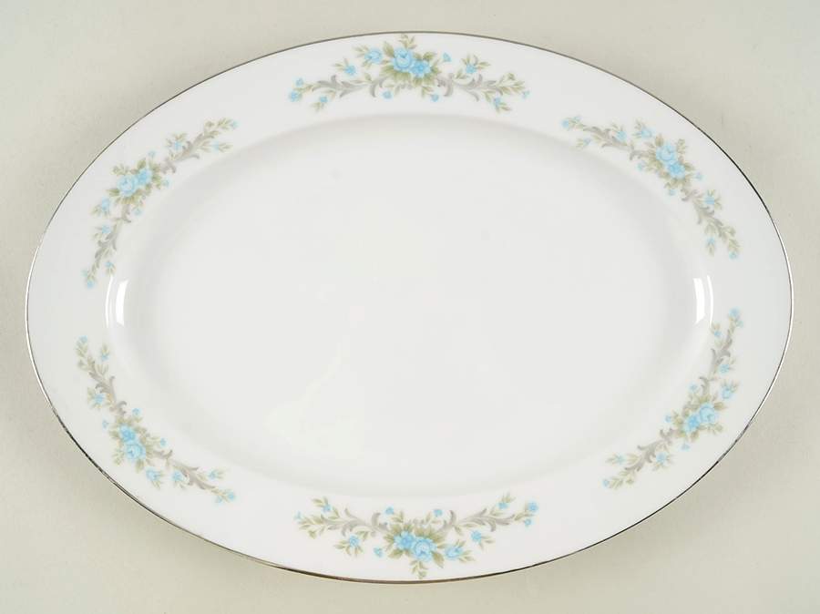 Blue Fantasy 13" Oval Serving Platter by Royal Court-1