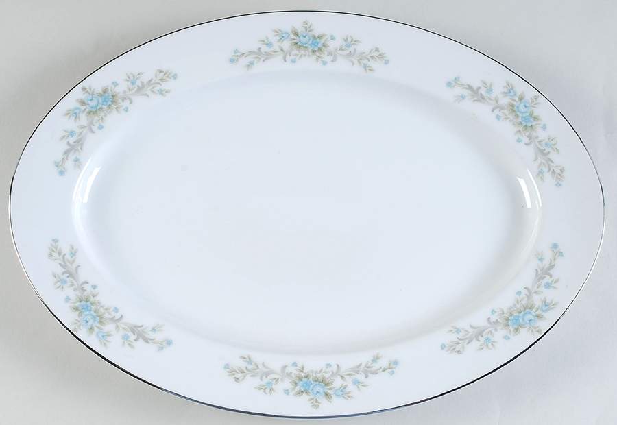 Blue Fantasy 15" Oval Serving Platter by Royal Court-1