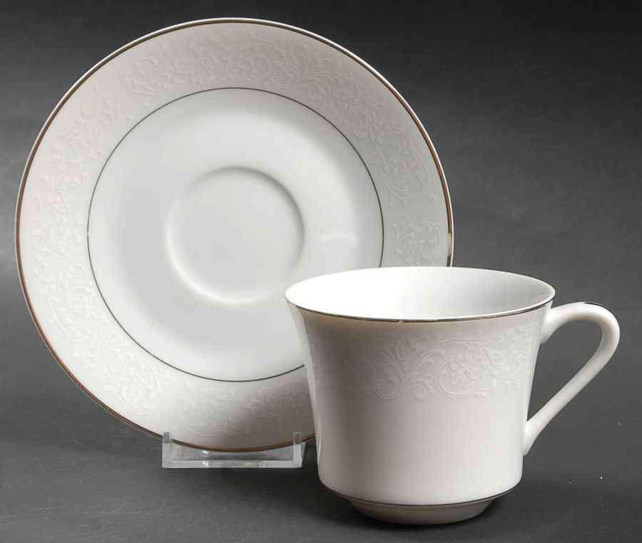 Brocade Flat Cup & Saucer Set by Royal Court-1