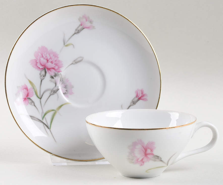 Carnation Flat Cup & Saucer Set by Royal Court-1