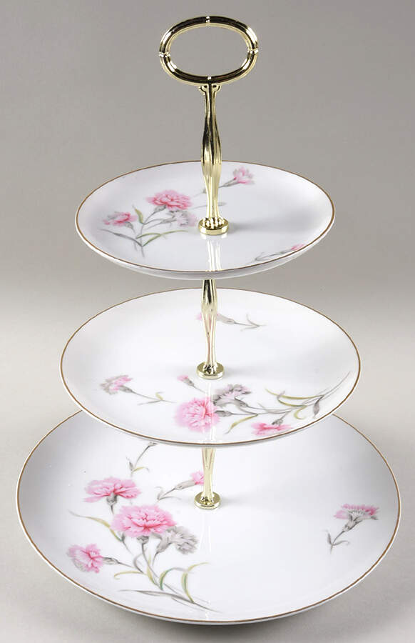 Carnation 13 7/8"-14 1/4" 3-Tiered Serving Tray(DP,SP,BB) HC by Royal Court-1