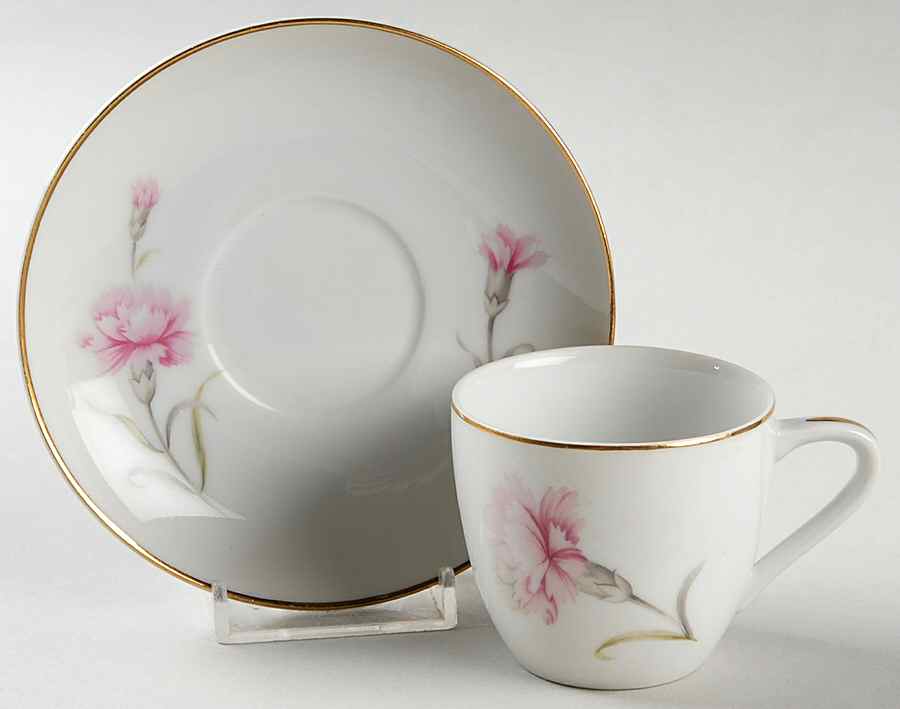 Carnation Flat Demitasse Cup & Saucer Set by Royal Court-1