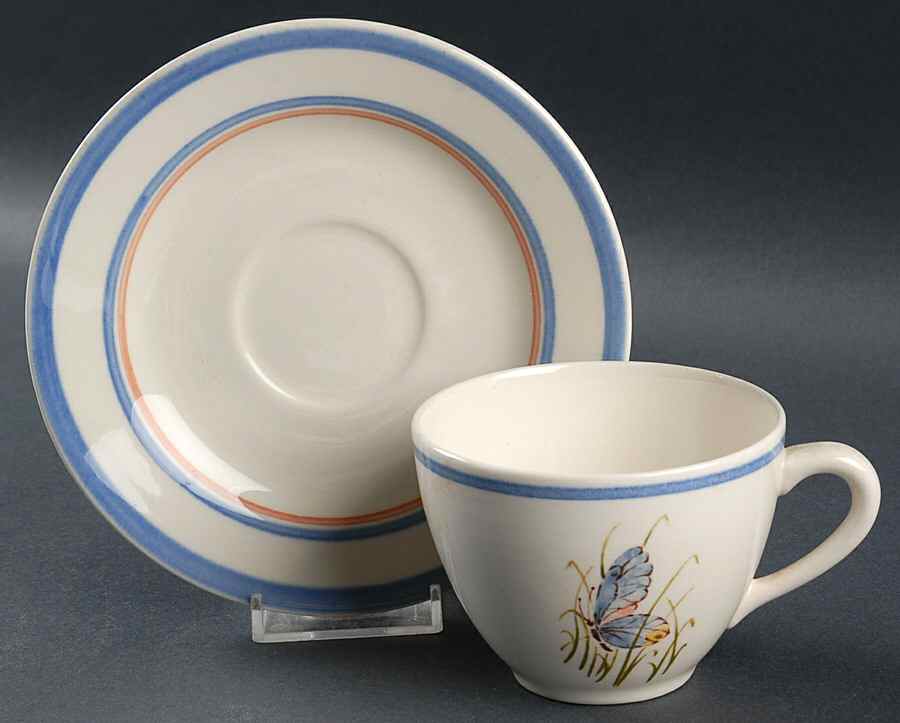 Medina Butterfly Flat Cup & Saucer Set by Royal Cumberland-1