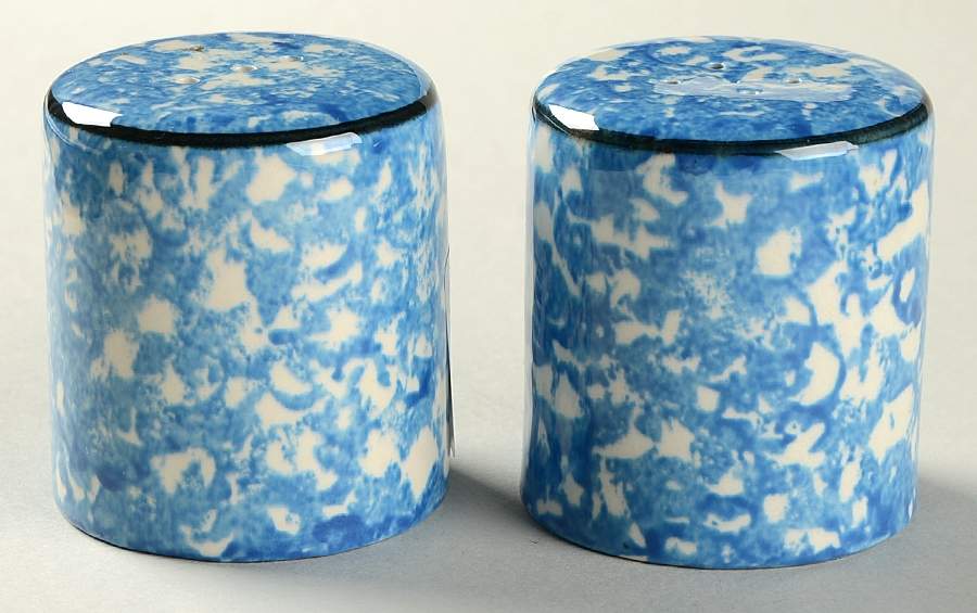 Town and Country Blue (Black Trim) Salt & Pepper Set by Royal Cumberland-1