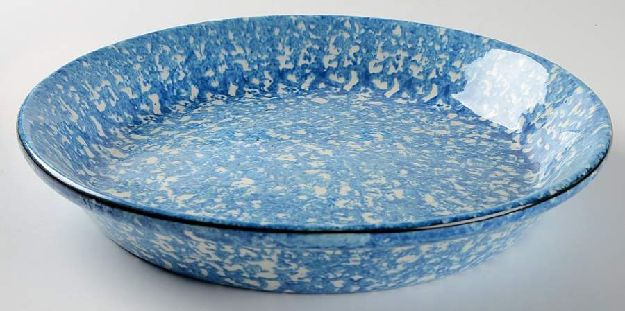 Town and Country Blue (Black Trim) Pie Serving Plate by Royal Cumberland-1