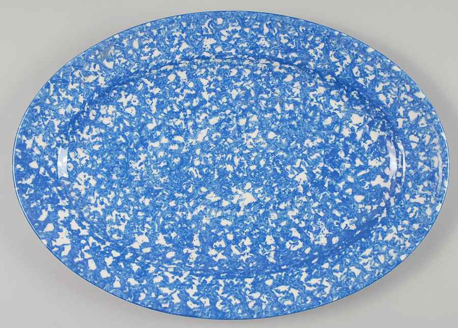 Town and Country Blue (No trim) 15" Oval Serving Platter by Royal Cumberland-1