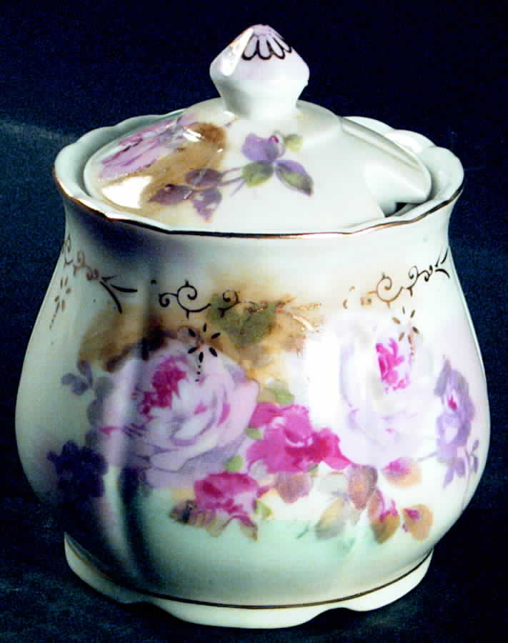 Chantilly Rose Jam/Jelly & Lid by Royal Crown (Japan)-1