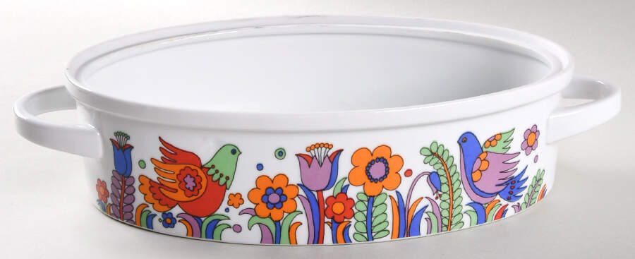Paradise 2 Quart Oval Covered Casserole No Lid by Royal Crown (Japan)-1