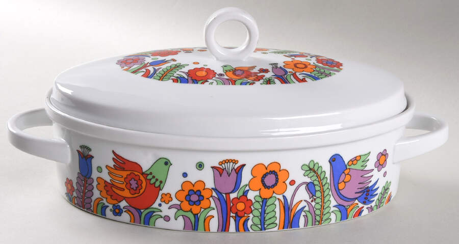Paradise 2 Quart Oval Covered Casserole by Royal Crown (Japan)-1
