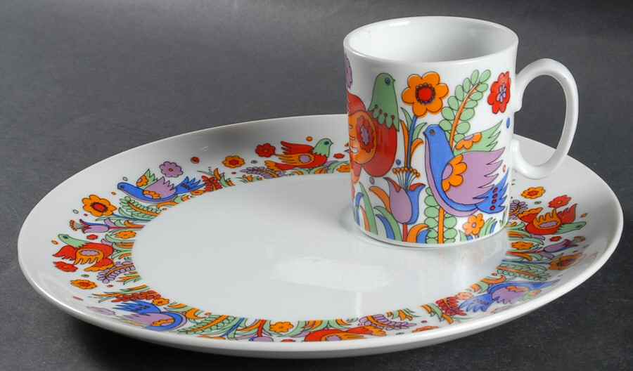 Paradise Snack Plate & Cup Set by Royal Crown (Japan)-1