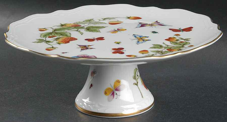 Spring Time 9" Diameter Pedestal Cake Stand by Royal Crown (Japan)-1