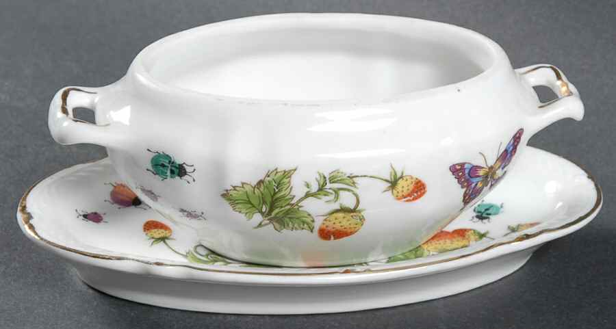 Spring Time Individual Gravy Boat & Plate by Royal Crown (Japan)-1