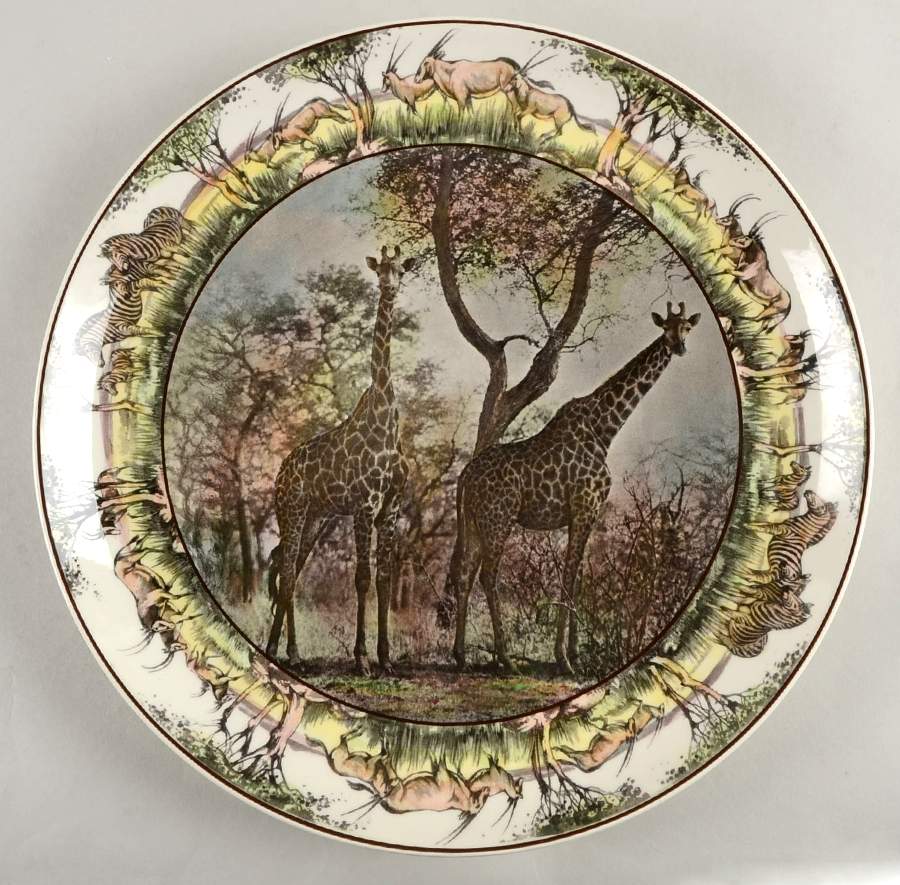 African Series Multicolor (Coupe) 13" Chop Plate (Round Platter) by Royal Doulton-1