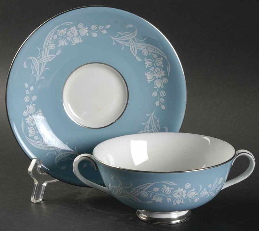 Alexandria Footed Cream Soup Bowl & Saucer Set by Royal Doulton-1