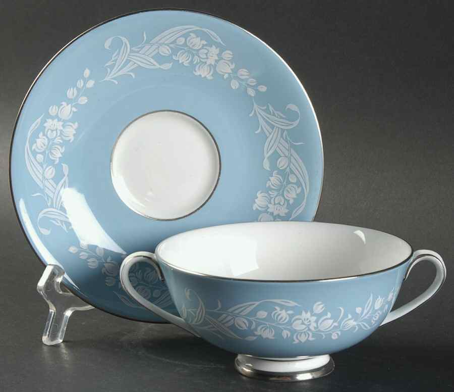 Alexandria Footed Cream Soup Bowl & Saucer Set by Royal Doulton-1