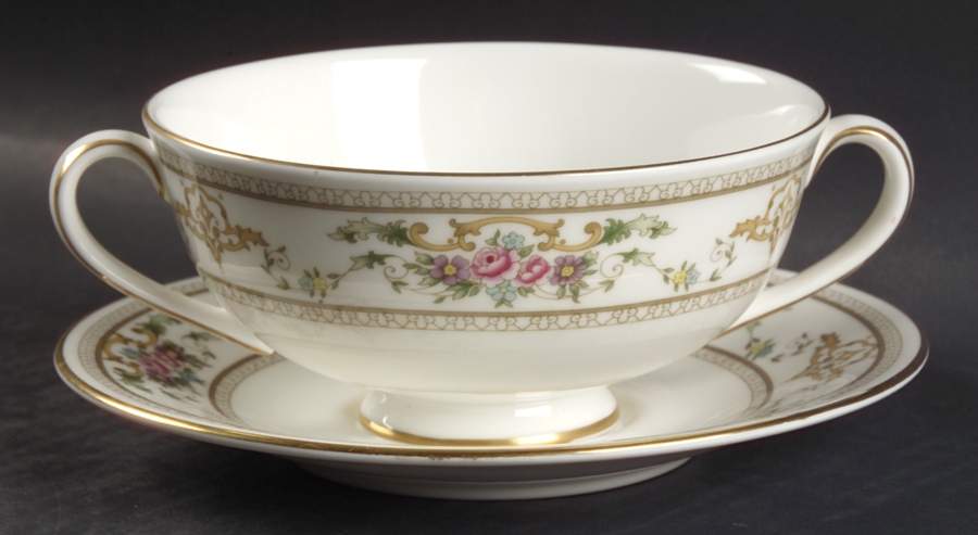 Alton Footed Cream Soup Bowl & Saucer Set by Royal Doulton-1