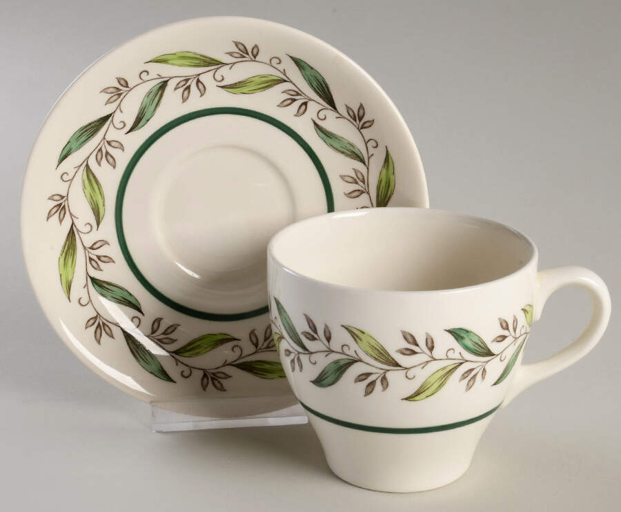 Almond Willow Flat Cup & Saucer Set by Royal Doulton-1