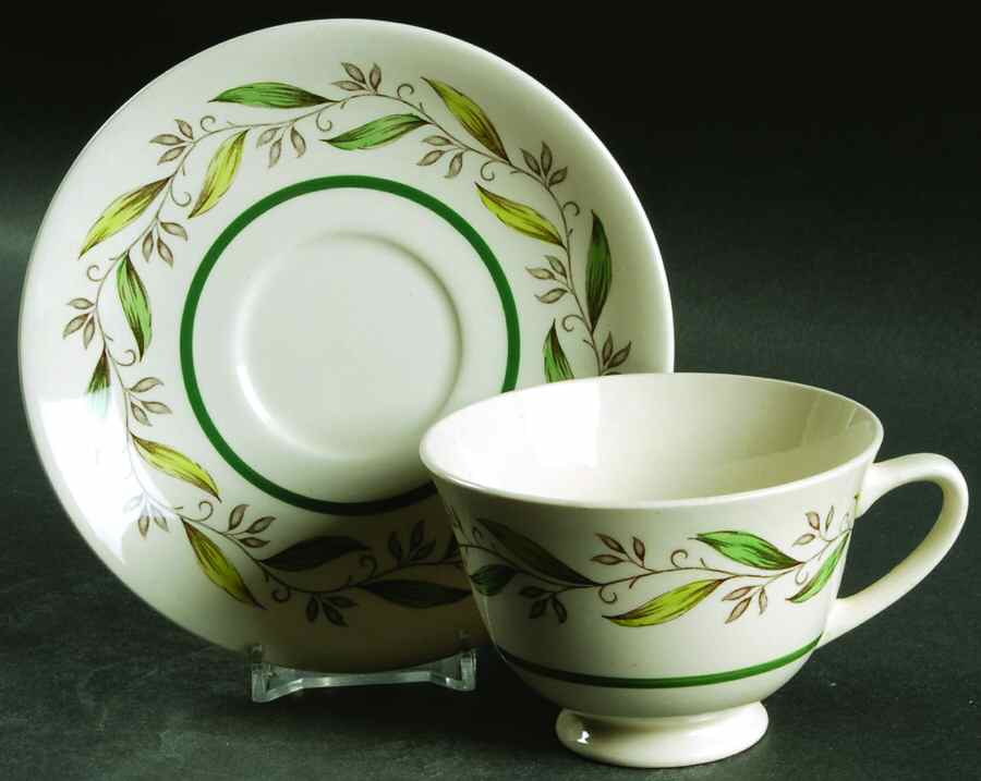 Almond Willow Footed Cup & Saucer Set by Royal Doulton-1