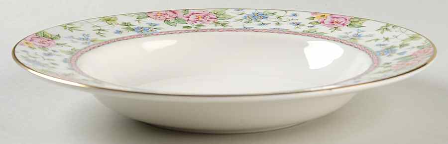 Amelia (White Background) Large Rim Soup Bowl by Royal Doulton-1