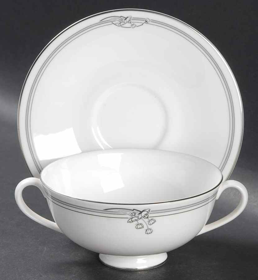 Andante Footed Cream Soup Bowl & Saucer Set by Royal Doulton-1