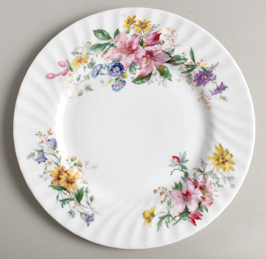 Arcadia (New, Smooth, Brown Green Backstamp) Luncheon Plate by Royal Doulton-1