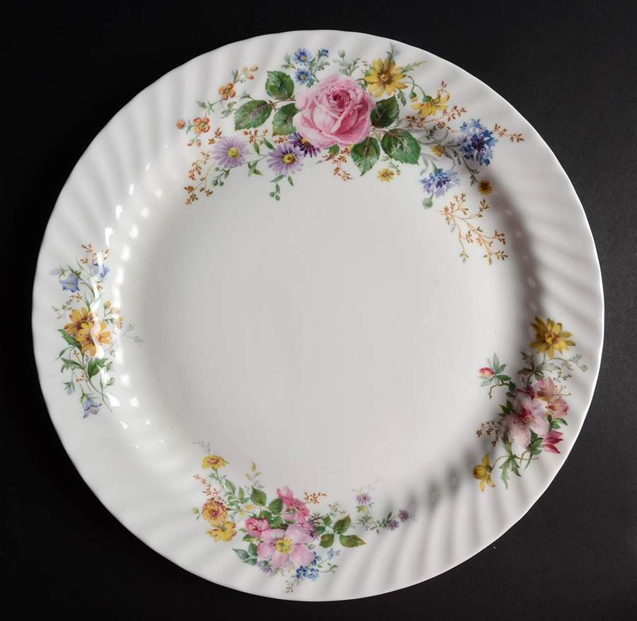 Arcadia (New, Smooth, Brown Green Backstamp) 13" Chop Plate (Round Platter) by Royal Doulton-1