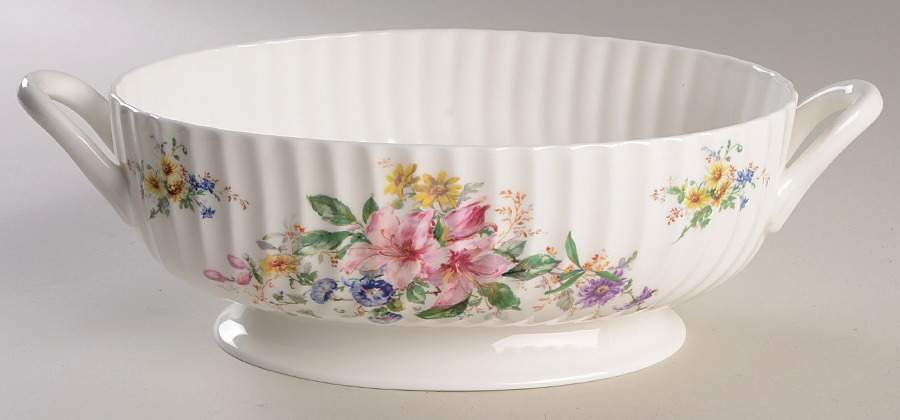 Arcadia (New, Smooth, Brown Green Backstamp) Oval Tureen No Lid by Royal Doulton-1