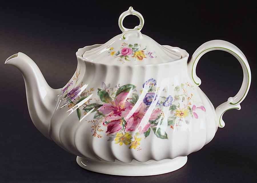 Arcadia (New, Smooth, Brown Green Backstamp) Teapot & Lid by Royal Doulton-1