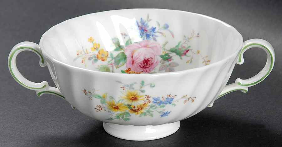 Arcadia (New, Smooth, Brown Green Backstamp) Footed Cream Soup Bowl by Royal Doulton-1