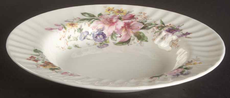 Arcadia (New, Smooth, Brown Green Backstamp) Large Rim Soup Bowl by Royal Doulton-1