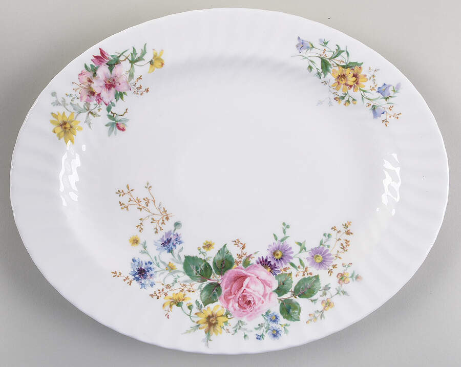 Arcadia (Older, Green Backstamp) 13" Oval Serving Platter by Royal Doulton-1