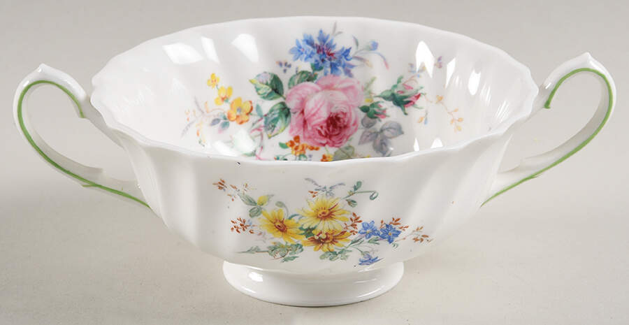Arcadia (Older, Green Backstamp) Footed Cream Soup Bowl by Royal Doulton-1