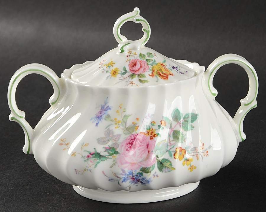 Arcadia (Older, Green Backstamp) Sugar Bowl & Lid by Royal Doulton-1