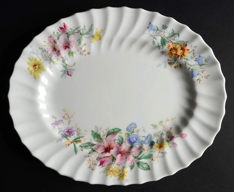 Arcadia (Older, Green Backstamp) 10" Oval Serving Platter by Royal Doulton-1