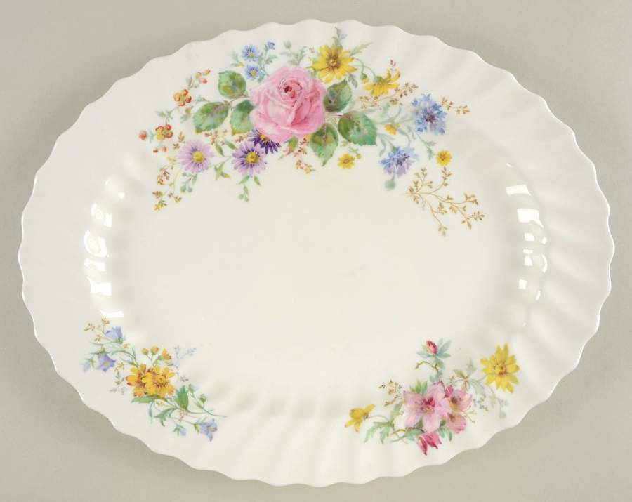 Arcadia (Older, Green Backstamp) 13" Oval Serving Platter by Royal Doulton-1