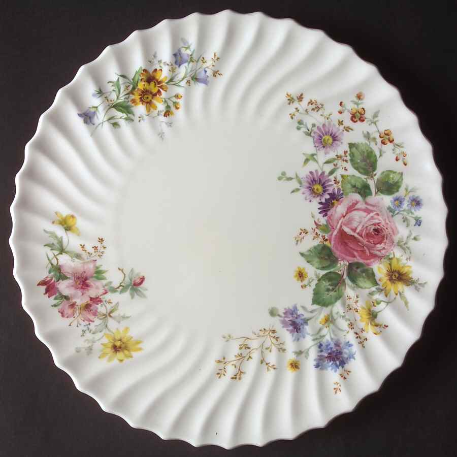 Arcadia (Older, Green Backstamp) Low Footed Cake Plate by Royal Doulton-1