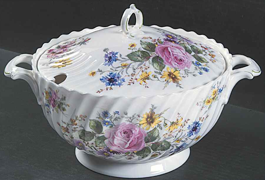 Arcadia (Older, Green Backstamp) Tureen &  Lid by Royal Doulton-1
