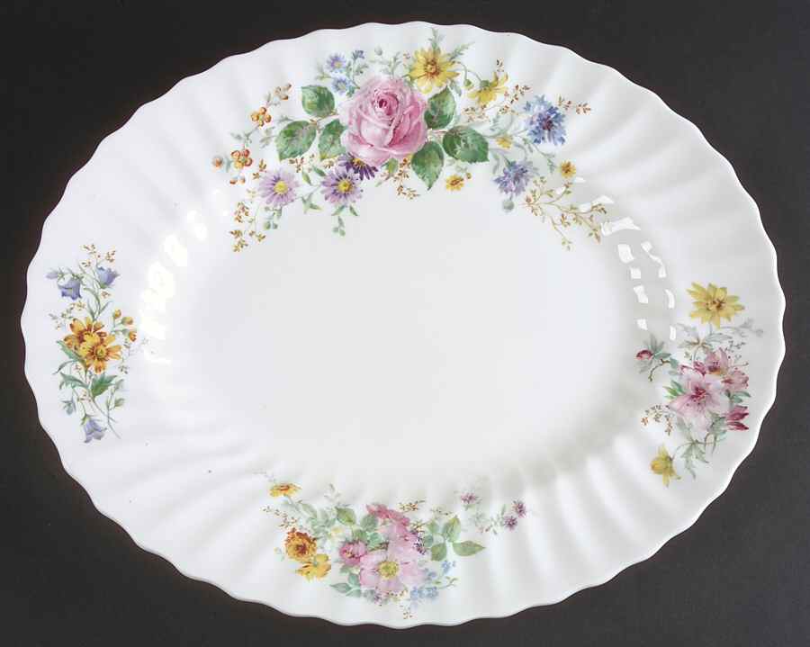 Arcadia (Older, Green Backstamp) 14" Oval Serving Platter by Royal Doulton-1