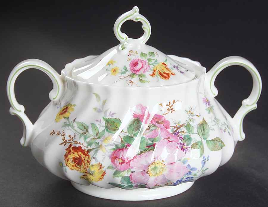 Arcadia (Older, Green Backstamp) Sugar Bowl & Lid by Royal Doulton-1