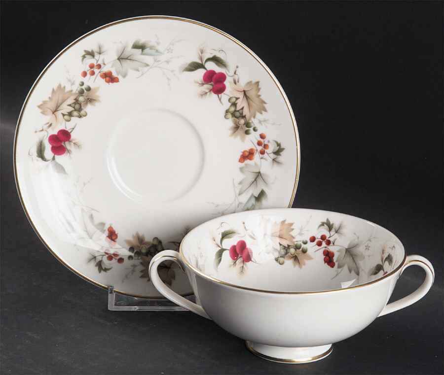 Ardon Footed Cream Soup Bowl & Saucer Set by Royal Doulton-1