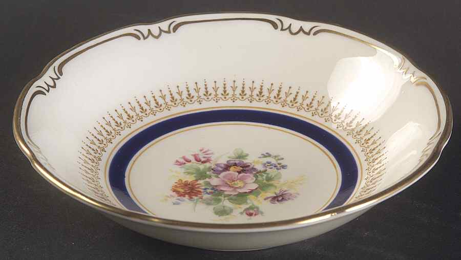 Ascot Blue (Floral Center) Fruit/Dessert (Sauce) Bowl by Royal Doulton-1
