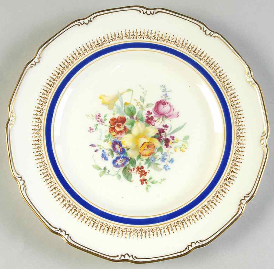 Ascot Blue (Floral Center) Salad Plate by Royal Doulton-1