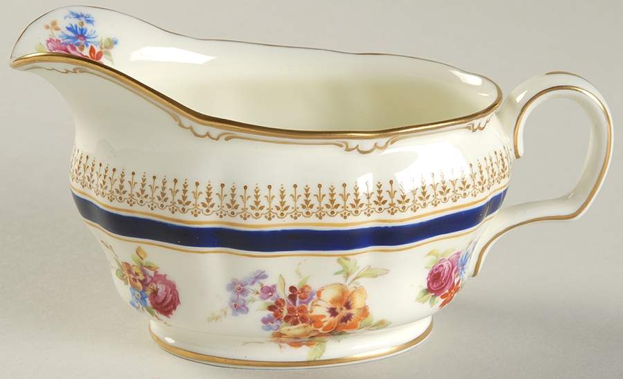 Ascot Blue (Floral Center) Creamer by Royal Doulton-1
