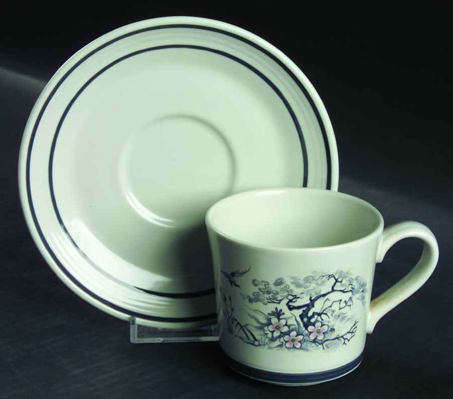 Asian Dawn Flat Cup & Saucer Set by Royal Doulton-1